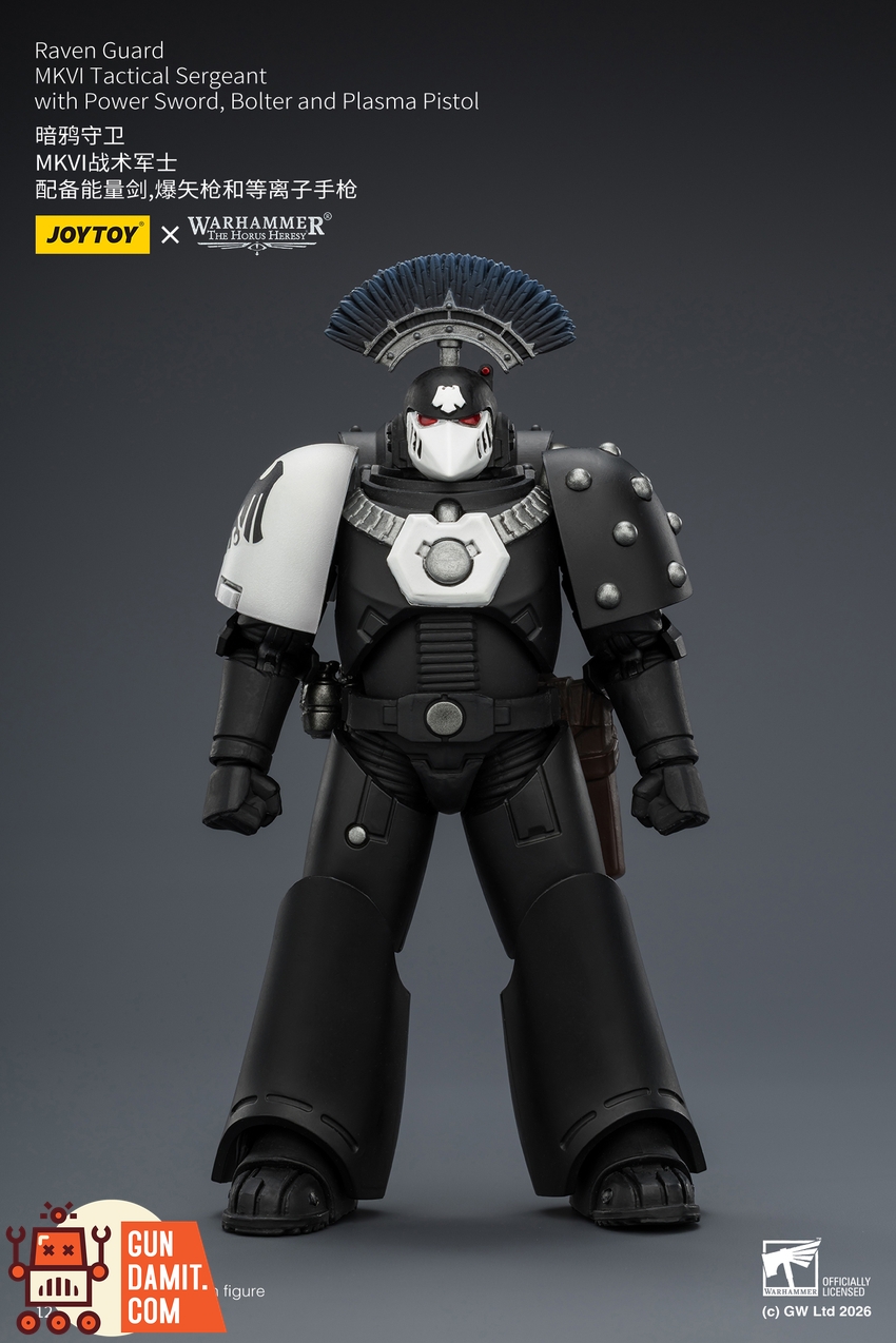 JoyToy JT03950 1/18 Warhammer The Horus Heresy Raven Guard MkVI Tactical Sergeant with Power Sword, Bolter and Plasma Pistol - View 1 JoyToy JT03950 1/18 Warhammer The Horus Heresy Raven Guard MkVI Tactical Sergeant with Power Sword, Bolter and Plasma Pistol - View 1