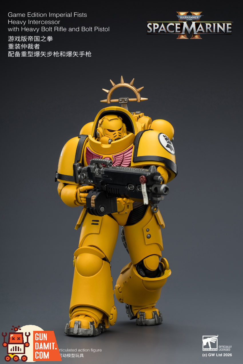 JoyToy JT03653 1/18 Warhammer 40K Game Edition Imperial Fists Heavy Intercessor with Heavy Bolt Rifle and Bolt Pistol - View 5 JoyToy JT03653 1/18 Warhammer 40K Game Edition Imperial Fists Heavy Intercessor with Heavy Bolt Rifle and Bolt Pistol - View 5