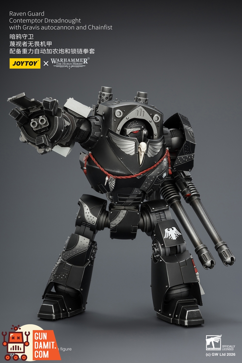 JoyToy JT04186 1/18 Warhammer The Horus Heresy Raven Guard Contemptor Dreadnought with Gravis autocannon and Chainfist - View 7 JoyToy JT04186 1/18 Warhammer The Horus Heresy Raven Guard Contemptor Dreadnought with Gravis autocannon and Chainfist - View 7