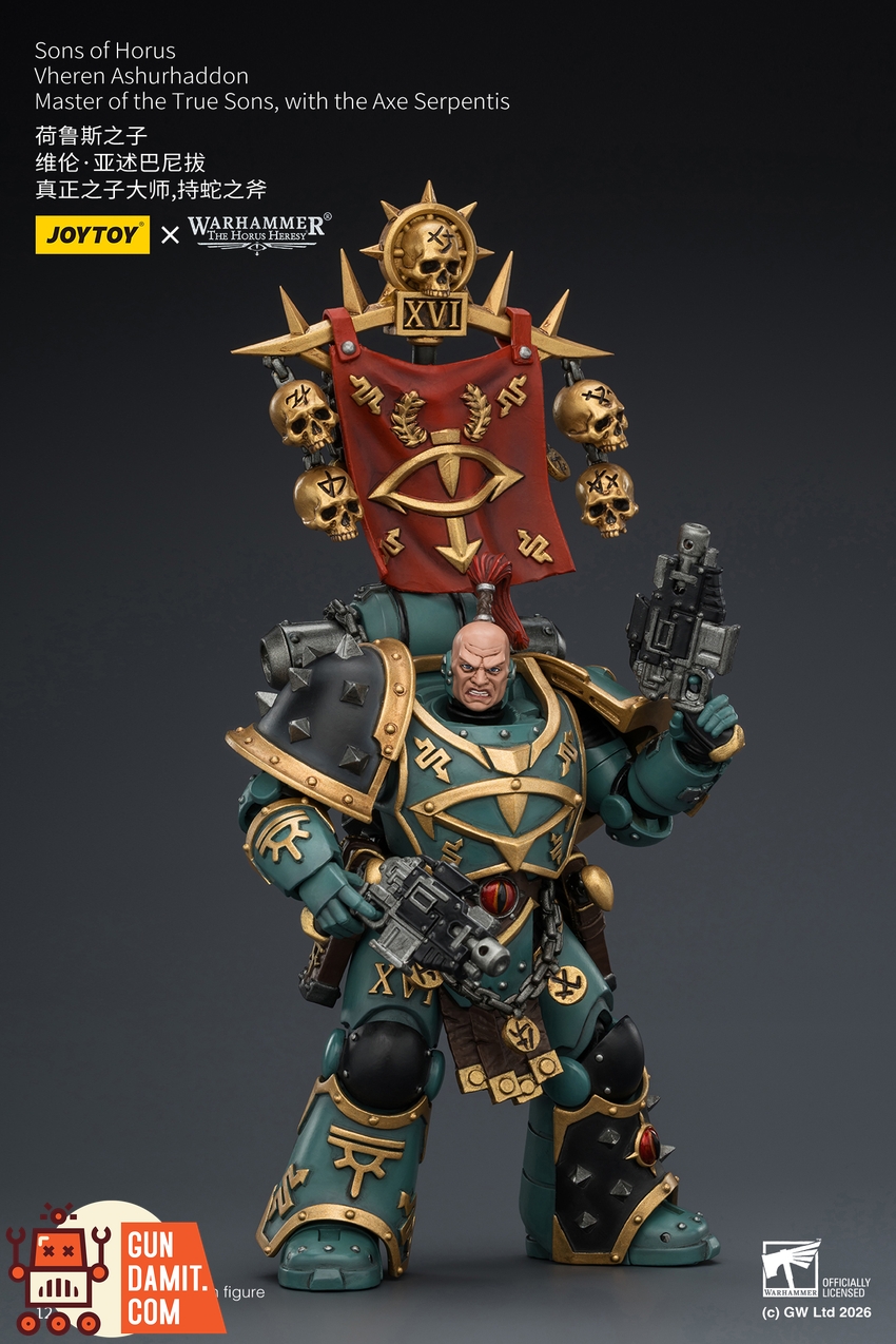 JoyToy JT03936 1/18 Warhammer The Horus Heresy Sons of Horus Vheren Ashurhaddon Master of the True Sons, with the Axe Serpentis - View 9 JoyToy JT03936 1/18 Warhammer The Horus Heresy Sons of Horus Vheren Ashurhaddon Master of the True Sons, with the Axe Serpentis - View 9