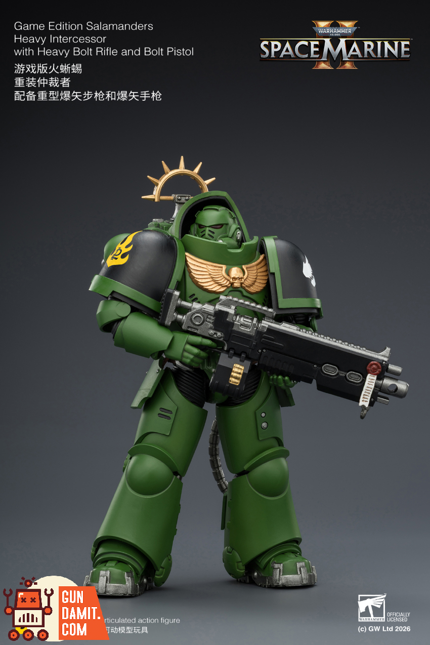 JoyToy JT03677 1/18 Warhammer 40K Game Edition Salamanders Heavy Intercessor with Heavy Bolt Rifle and Bolt Pistol - View 3 JoyToy JT03677 1/18 Warhammer 40K Game Edition Salamanders Heavy Intercessor with Heavy Bolt Rifle and Bolt Pistol - View 3