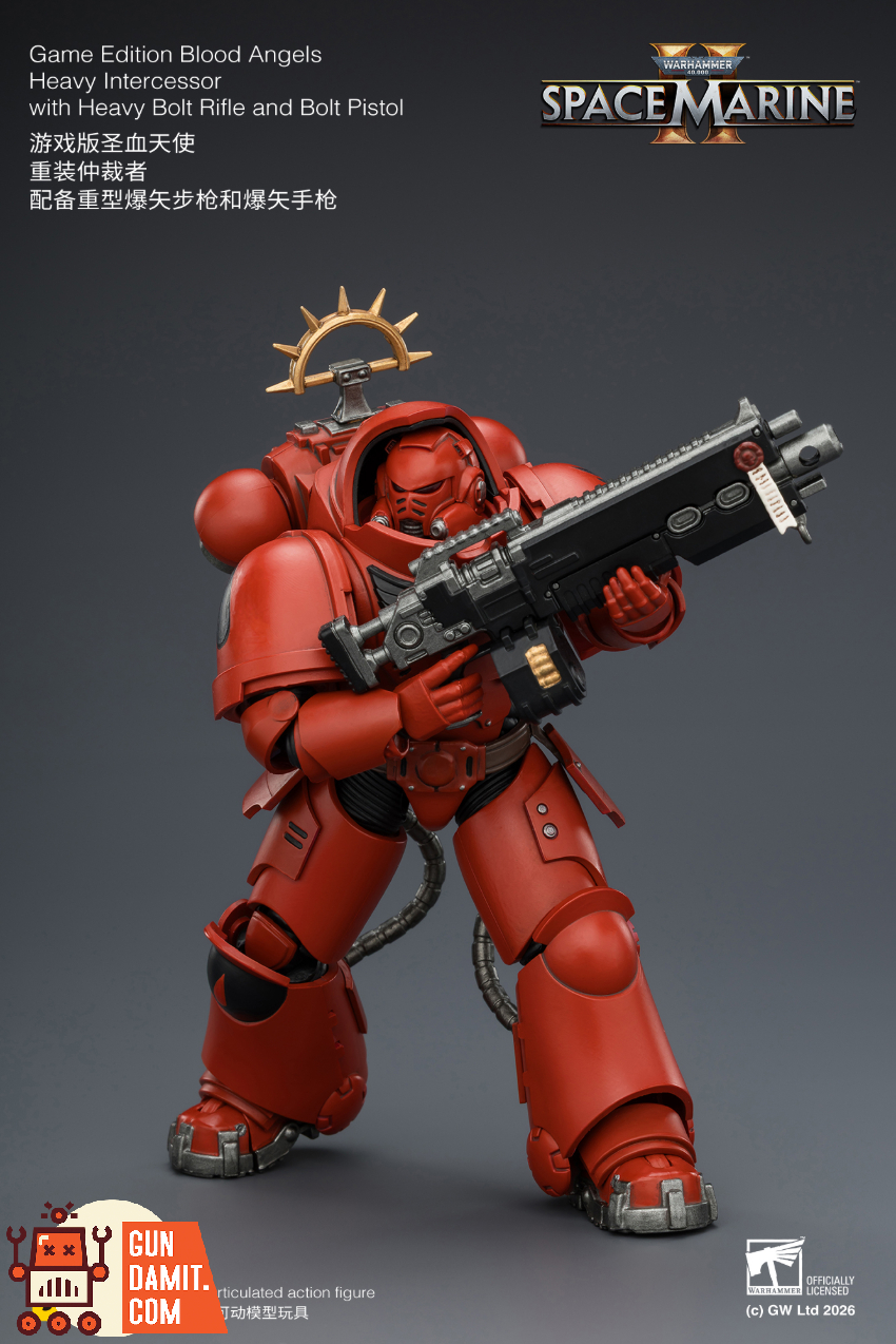 JoyToy JT03660 1/18 Warhammer 40K Game Edition Blood Angels Heavy Intercessor with Heavy Bolt Rifle and Bolt Pistol - View 5 JoyToy JT03660 1/18 Warhammer 40K Game Edition Blood Angels Heavy Intercessor with Heavy Bolt Rifle and Bolt Pistol - View 5