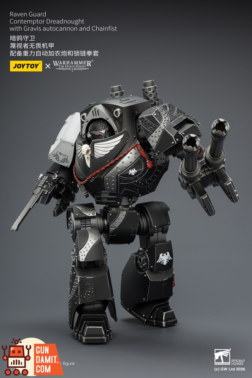 JoyToy JT04186 1/18 Warhammer The Horus Heresy Raven Guard Contemptor Dreadnought with Gravis autocannon and Chainfist - View 4 JoyToy JT04186 1/18 Warhammer The Horus Heresy Raven Guard Contemptor Dreadnought with Gravis autocannon and Chainfist - View 4