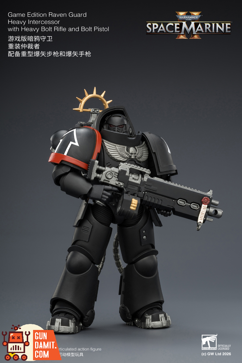 JoyToy JT03707 1/18 Warhammer 40K Game Edition Raven Guard Heavy Intercessor with Heavy Bolt Rifle and Bolt Pistol - View 3 JoyToy JT03707 1/18 Warhammer 40K Game Edition Raven Guard Heavy Intercessor with Heavy Bolt Rifle and Bolt Pistol - View 3