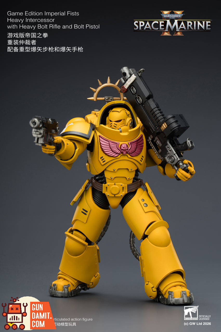 JoyToy JT03653 1/18 Warhammer 40K Game Edition Imperial Fists Heavy Intercessor with Heavy Bolt Rifle and Bolt Pistol - View 9 JoyToy JT03653 1/18 Warhammer 40K Game Edition Imperial Fists Heavy Intercessor with Heavy Bolt Rifle and Bolt Pistol - View 9