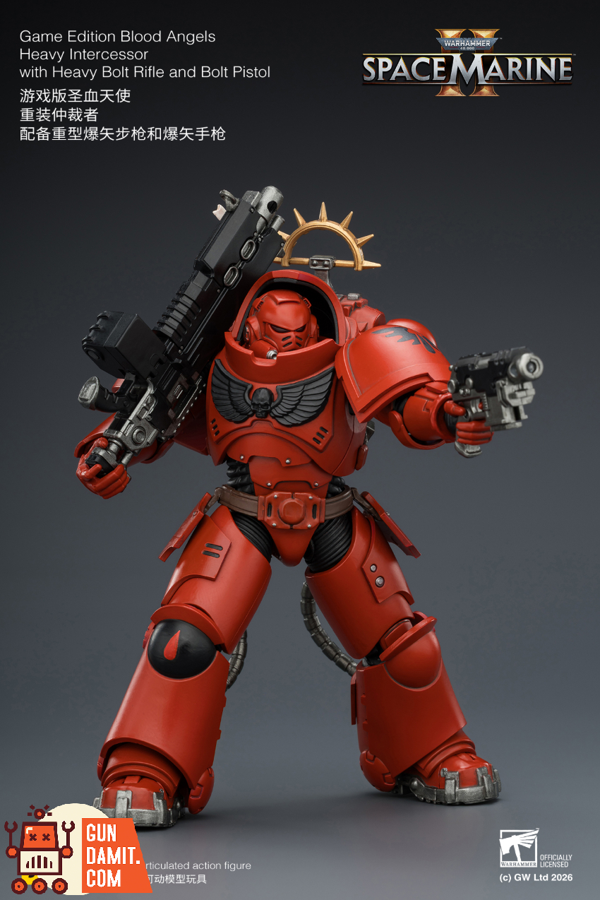 JoyToy JT03660 1/18 Warhammer 40K Game Edition Blood Angels Heavy Intercessor with Heavy Bolt Rifle and Bolt Pistol - View 8 JoyToy JT03660 1/18 Warhammer 40K Game Edition Blood Angels Heavy Intercessor with Heavy Bolt Rifle and Bolt Pistol - View 8