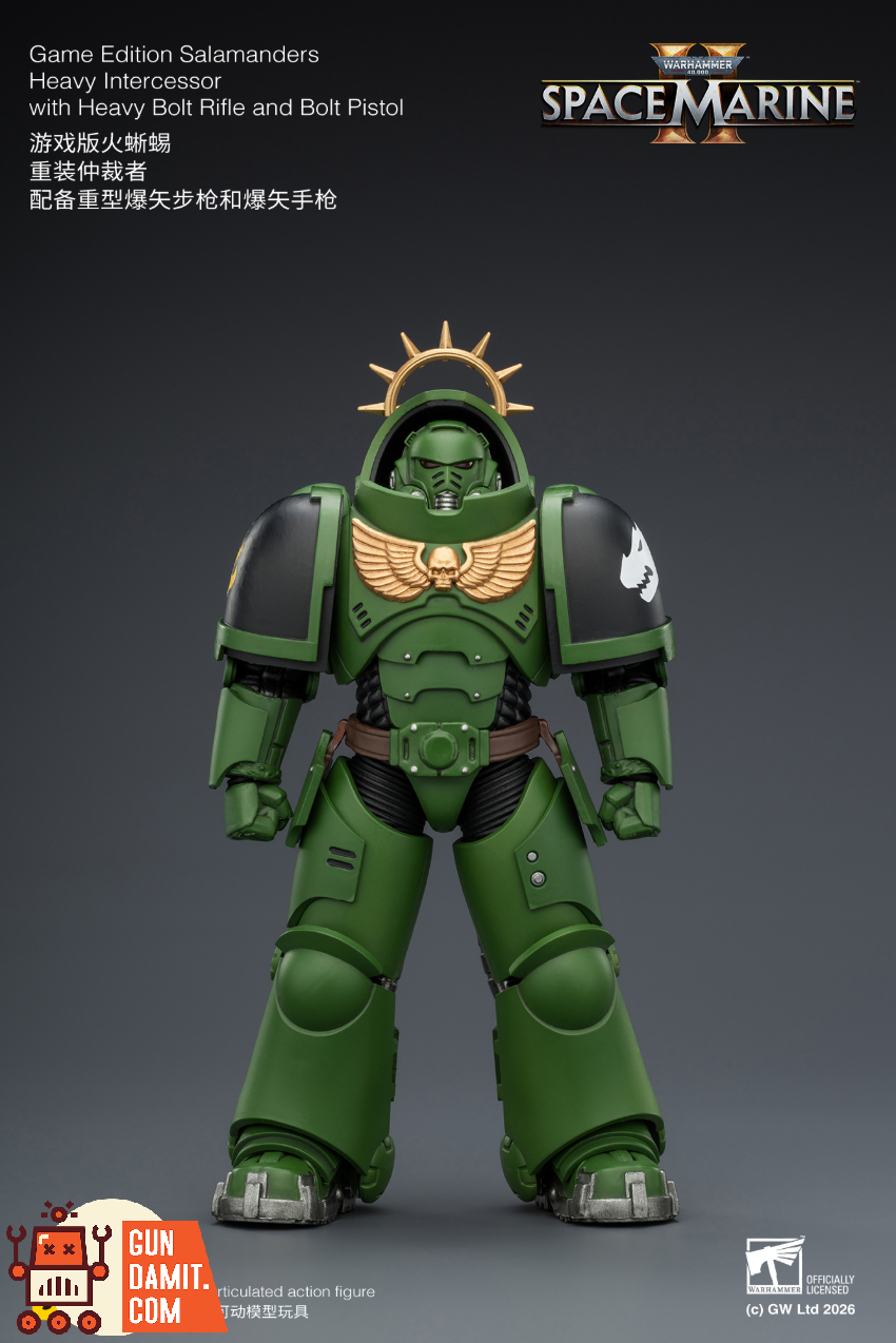 JoyToy JT03677 1/18 Warhammer 40K Game Edition Salamanders Heavy Intercessor with Heavy Bolt Rifle and Bolt Pistol - View 1 JoyToy JT03677 1/18 Warhammer 40K Game Edition Salamanders Heavy Intercessor with Heavy Bolt Rifle and Bolt Pistol - View 1