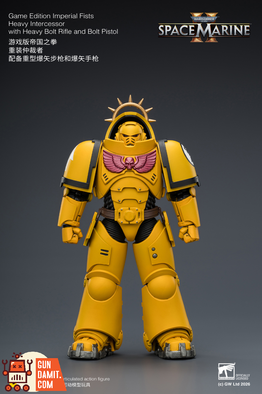 JoyToy JT03653 1/18 Warhammer 40K Game Edition Imperial Fists Heavy Intercessor with Heavy Bolt Rifle and Bolt Pistol - View 1 JoyToy JT03653 1/18 Warhammer 40K Game Edition Imperial Fists Heavy Intercessor with Heavy Bolt Rifle and Bolt Pistol - View 1