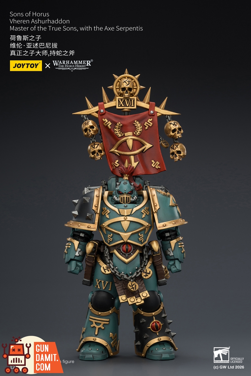 JoyToy JT03936 1/18 Warhammer The Horus Heresy Sons of Horus Vheren Ashurhaddon Master of the True Sons, with the Axe Serpentis - View 1 JoyToy JT03936 1/18 Warhammer The Horus Heresy Sons of Horus Vheren Ashurhaddon Master of the True Sons, with the Axe Serpentis - View 1
