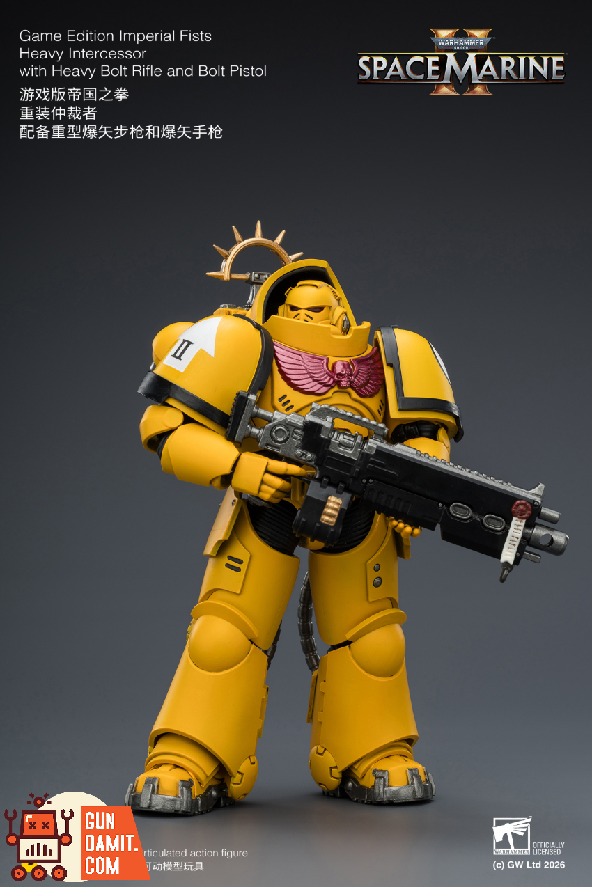 JoyToy JT03653 1/18 Warhammer 40K Game Edition Imperial Fists Heavy Intercessor with Heavy Bolt Rifle and Bolt Pistol - View 3 JoyToy JT03653 1/18 Warhammer 40K Game Edition Imperial Fists Heavy Intercessor with Heavy Bolt Rifle and Bolt Pistol - View 3