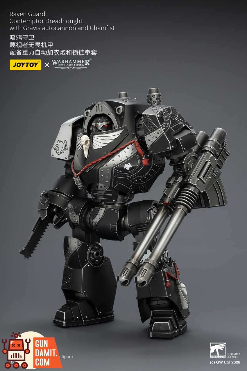 JoyToy JT04186 1/18 Warhammer The Horus Heresy Raven Guard Contemptor Dreadnought with Gravis autocannon and Chainfist - View 2 JoyToy JT04186 1/18 Warhammer The Horus Heresy Raven Guard Contemptor Dreadnought with Gravis autocannon and Chainfist - View 2