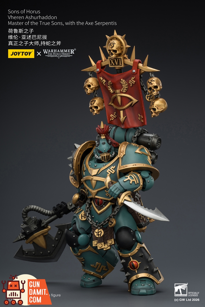 JoyToy JT03936 1/18 Warhammer The Horus Heresy Sons of Horus Vheren Ashurhaddon Master of the True Sons, with the Axe Serpentis - View 5 JoyToy JT03936 1/18 Warhammer The Horus Heresy Sons of Horus Vheren Ashurhaddon Master of the True Sons, with the Axe Serpentis - View 5