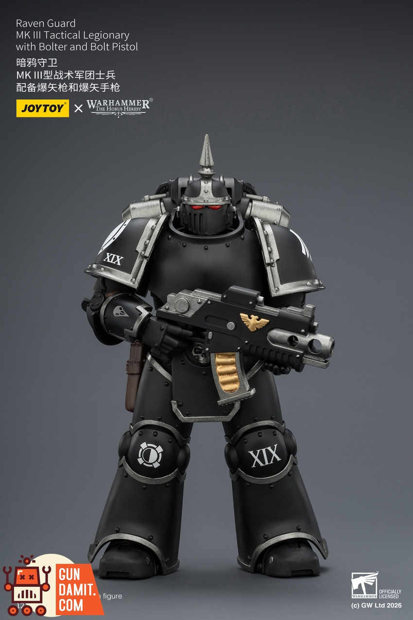 JoyToy JT03943 1/18 Warhammer The Horus Heresy Raven Guard MK III Tactical Legionary with Bolter and Bolt Pistol - View 2 JoyToy JT03943 1/18 Warhammer The Horus Heresy Raven Guard MK III Tactical Legionary with Bolter and Bolt Pistol - View 2