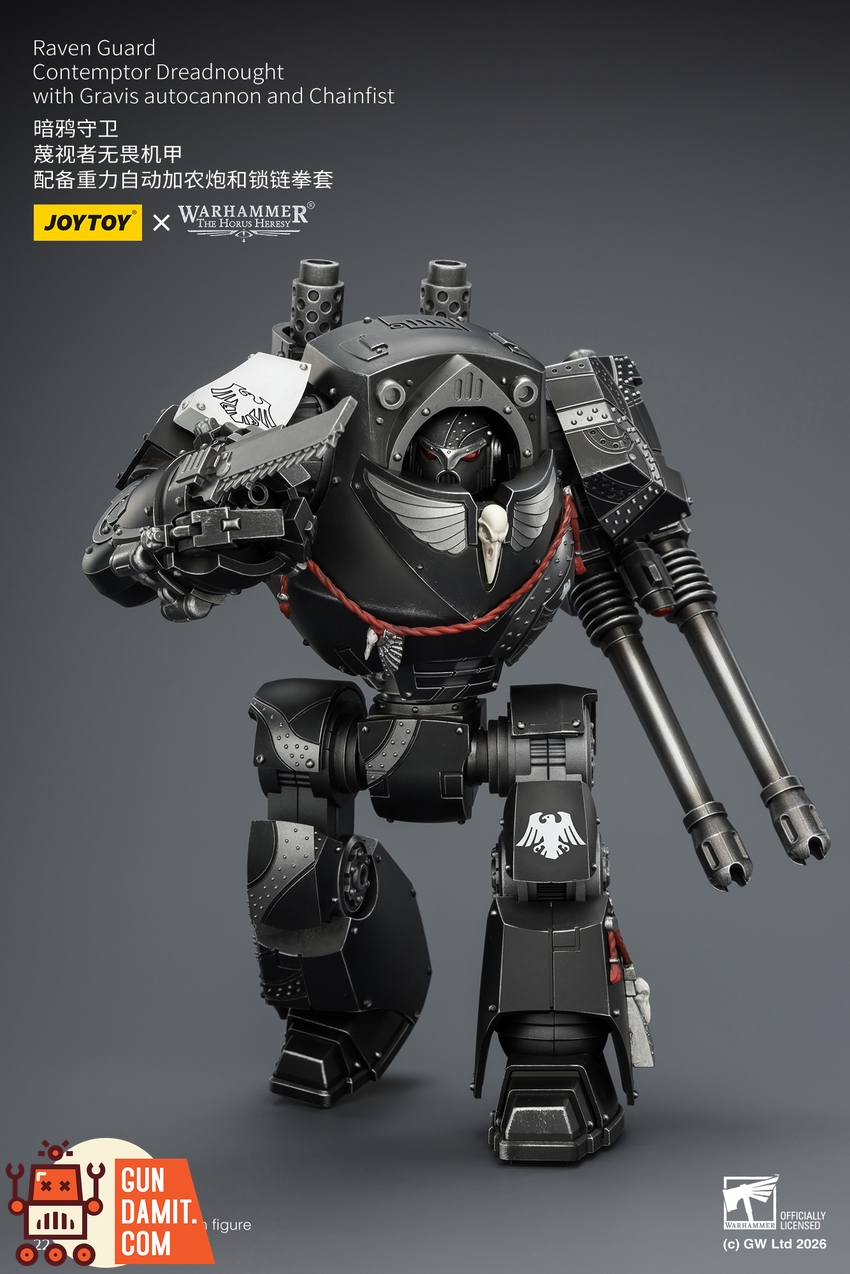 JoyToy JT04186 1/18 Warhammer The Horus Heresy Raven Guard Contemptor Dreadnought with Gravis autocannon and Chainfist - View 5 JoyToy JT04186 1/18 Warhammer The Horus Heresy Raven Guard Contemptor Dreadnought with Gravis autocannon and Chainfist - View 5