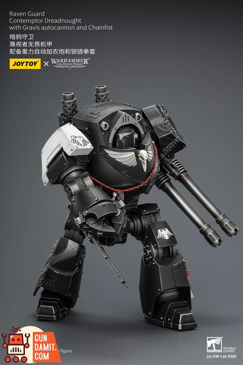 JoyToy JT04186 1/18 Warhammer The Horus Heresy Raven Guard Contemptor Dreadnought with Gravis autocannon and Chainfist - View 6 JoyToy JT04186 1/18 Warhammer The Horus Heresy Raven Guard Contemptor Dreadnought with Gravis autocannon and Chainfist - View 6