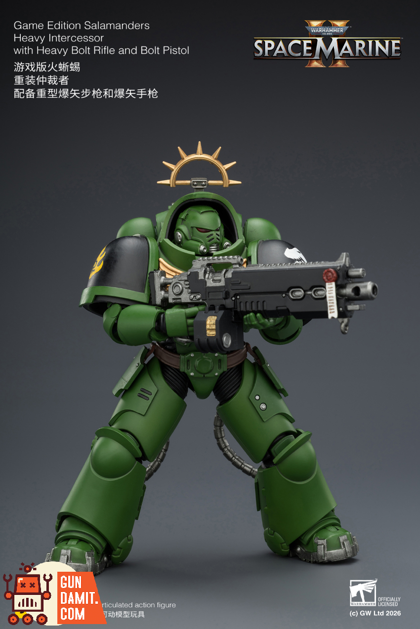JoyToy JT03677 1/18 Warhammer 40K Game Edition Salamanders Heavy Intercessor with Heavy Bolt Rifle and Bolt Pistol - View 6 JoyToy JT03677 1/18 Warhammer 40K Game Edition Salamanders Heavy Intercessor with Heavy Bolt Rifle and Bolt Pistol - View 6