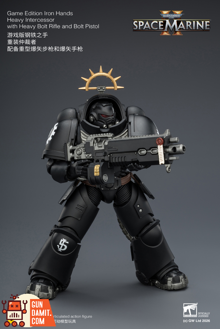 JoyToy JT03714 1/18 Warhammer 40K Game Edition Iron Hands Heavy Intercessor with Heavy Bolt Rifle and Bolt Pistol - View 6 JoyToy JT03714 1/18 Warhammer 40K Game Edition Iron Hands Heavy Intercessor with Heavy Bolt Rifle and Bolt Pistol - View 6