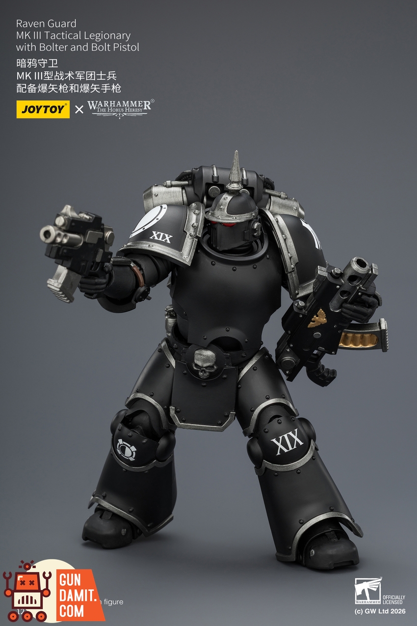 JoyToy JT03943 1/18 Warhammer The Horus Heresy Raven Guard MK III Tactical Legionary with Bolter and Bolt Pistol - View 8 JoyToy JT03943 1/18 Warhammer The Horus Heresy Raven Guard MK III Tactical Legionary with Bolter and Bolt Pistol - View 8