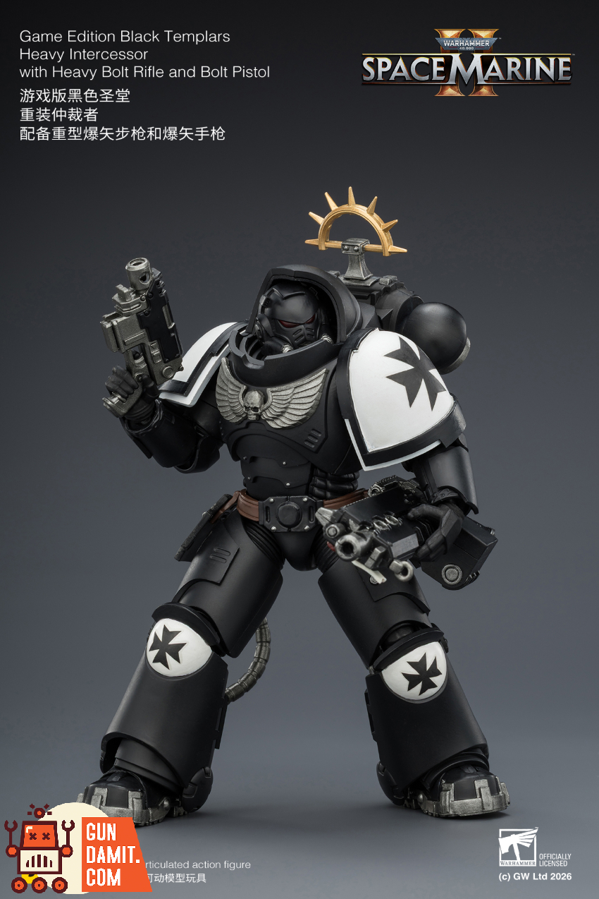 JoyToy JT03721 1/18 Warhammer 40K Game Edition Black Templars Heavy Intercessor with Heavy Bolt Rifle and Bolt Pistol - View 9 JoyToy JT03721 1/18 Warhammer 40K Game Edition Black Templars Heavy Intercessor with Heavy Bolt Rifle and Bolt Pistol - View 9