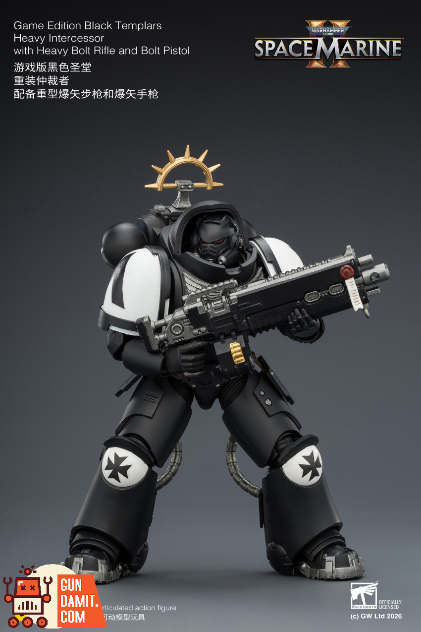 JoyToy JT03721 1/18 Warhammer 40K Game Edition Black Templars Heavy Intercessor with Heavy Bolt Rifle and Bolt Pistol - View 5 JoyToy JT03721 1/18 Warhammer 40K Game Edition Black Templars Heavy Intercessor with Heavy Bolt Rifle and Bolt Pistol - View 5
