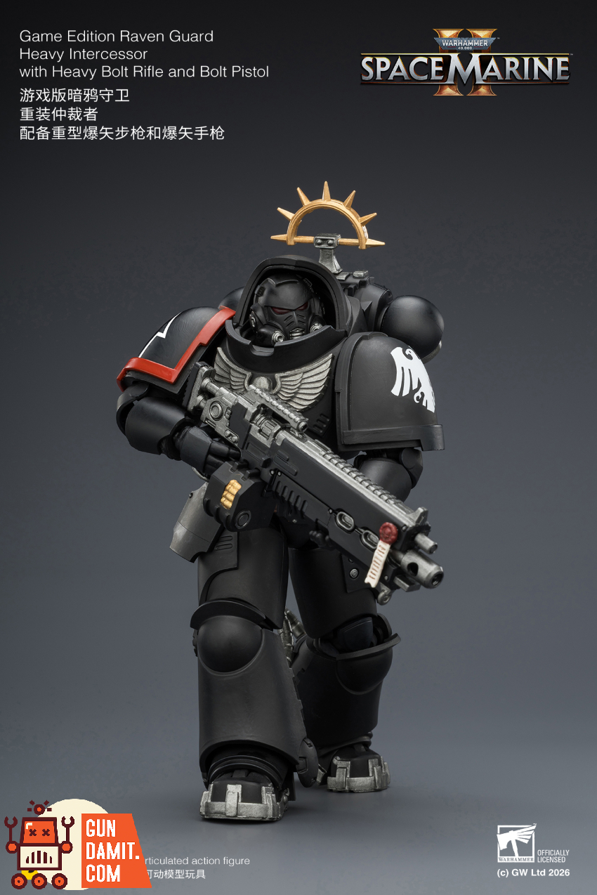 JoyToy JT03707 1/18 Warhammer 40K Game Edition Raven Guard Heavy Intercessor with Heavy Bolt Rifle and Bolt Pistol - View 7 JoyToy JT03707 1/18 Warhammer 40K Game Edition Raven Guard Heavy Intercessor with Heavy Bolt Rifle and Bolt Pistol - View 7