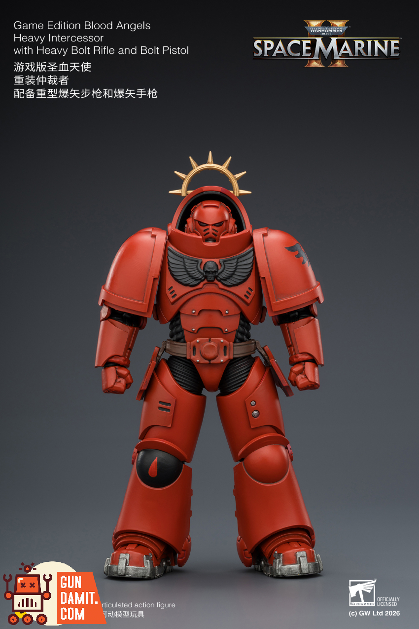 JoyToy JT03660 1/18 Warhammer 40K Game Edition Blood Angels Heavy Intercessor with Heavy Bolt Rifle and Bolt Pistol - View 1 JoyToy JT03660 1/18 Warhammer 40K Game Edition Blood Angels Heavy Intercessor with Heavy Bolt Rifle and Bolt Pistol - View 1