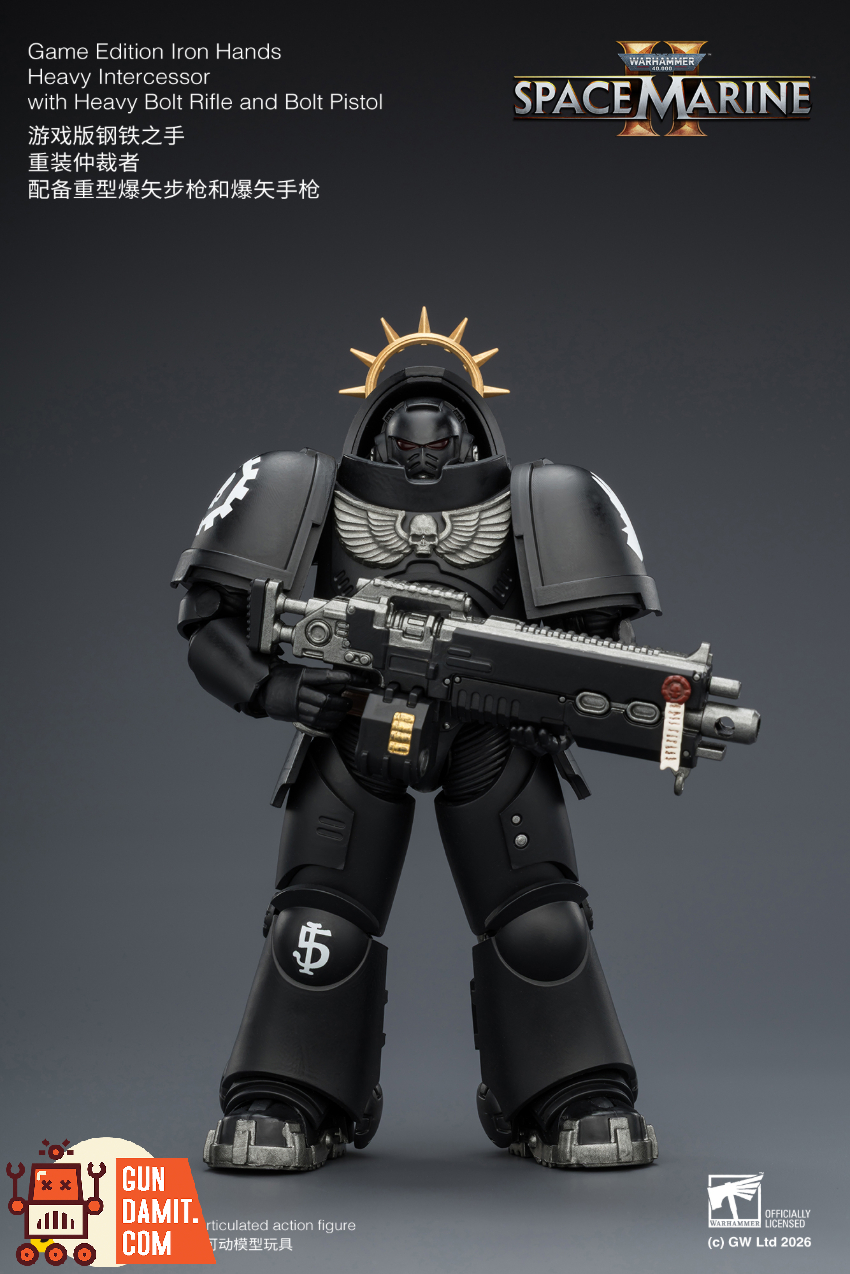 JoyToy JT03714 1/18 Warhammer 40K Game Edition Iron Hands Heavy Intercessor with Heavy Bolt Rifle and Bolt Pistol - View 2 JoyToy JT03714 1/18 Warhammer 40K Game Edition Iron Hands Heavy Intercessor with Heavy Bolt Rifle and Bolt Pistol - View 2