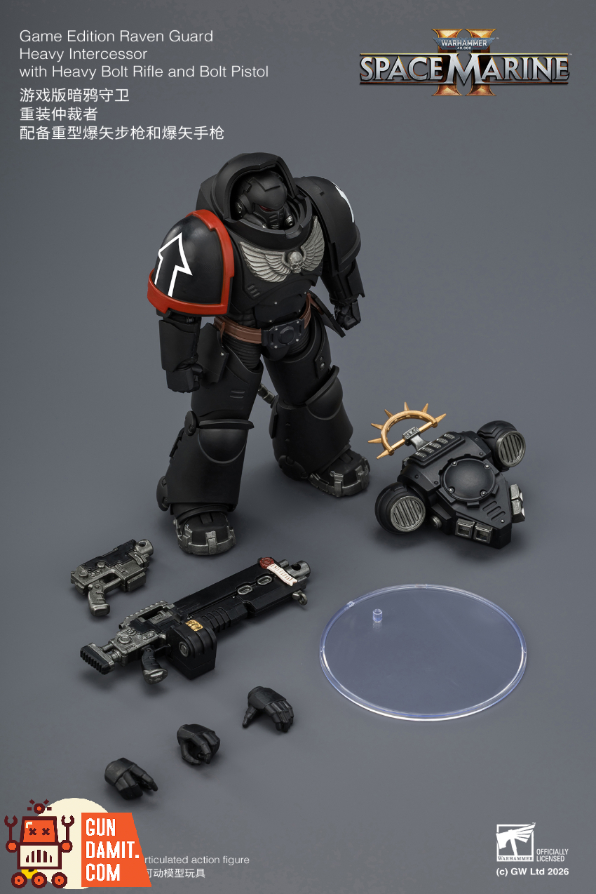 JoyToy JT03707 1/18 Warhammer 40K Game Edition Raven Guard Heavy Intercessor with Heavy Bolt Rifle and Bolt Pistol - View 9 JoyToy JT03707 1/18 Warhammer 40K Game Edition Raven Guard Heavy Intercessor with Heavy Bolt Rifle and Bolt Pistol - View 9