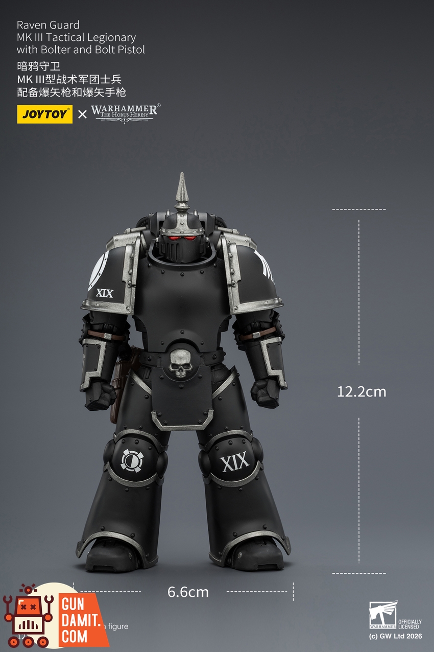 JoyToy JT03943 1/18 Warhammer The Horus Heresy Raven Guard MK III Tactical Legionary with Bolter and Bolt Pistol - View 9 JoyToy JT03943 1/18 Warhammer The Horus Heresy Raven Guard MK III Tactical Legionary with Bolter and Bolt Pistol - View 9