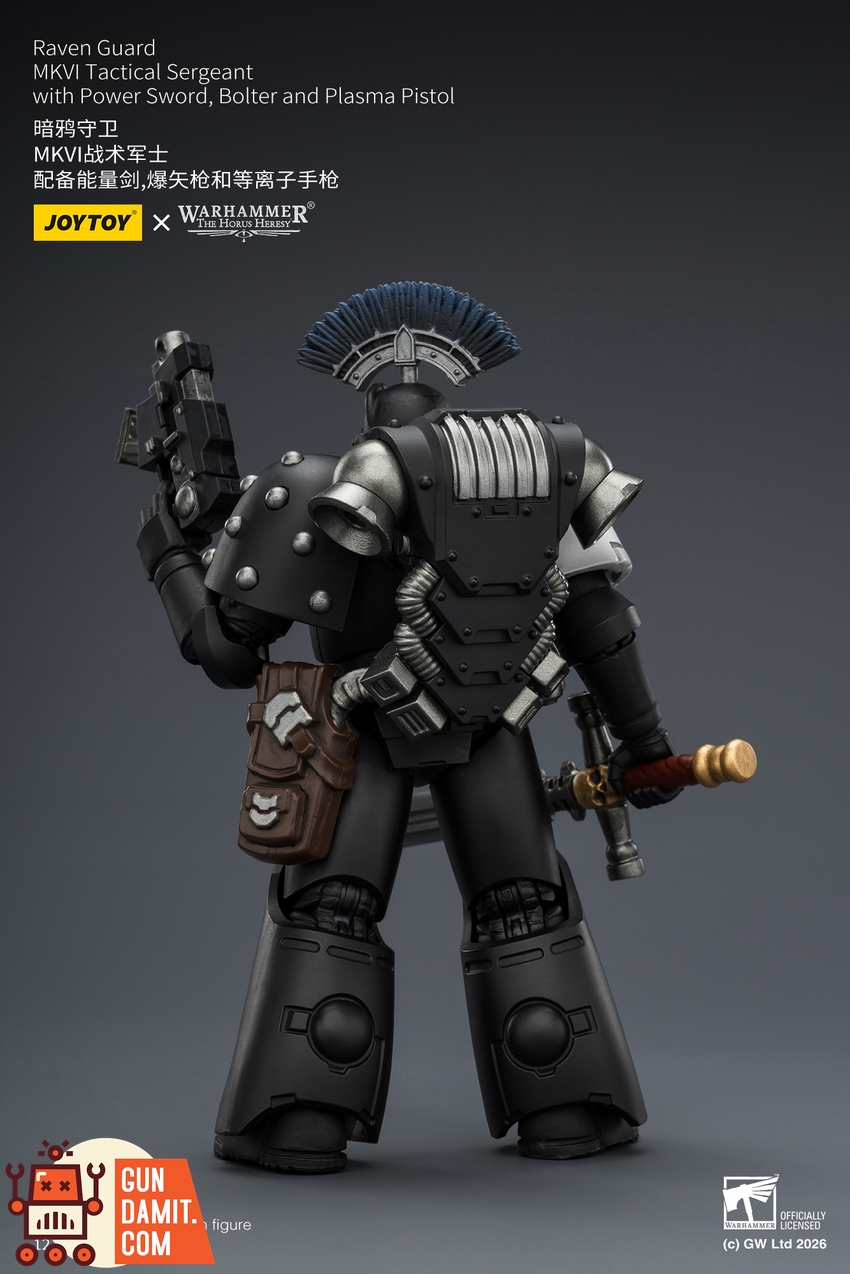 JoyToy JT03950 1/18 Warhammer The Horus Heresy Raven Guard MkVI Tactical Sergeant with Power Sword, Bolter and Plasma Pistol - View 4 JoyToy JT03950 1/18 Warhammer The Horus Heresy Raven Guard MkVI Tactical Sergeant with Power Sword, Bolter and Plasma Pistol - View 4