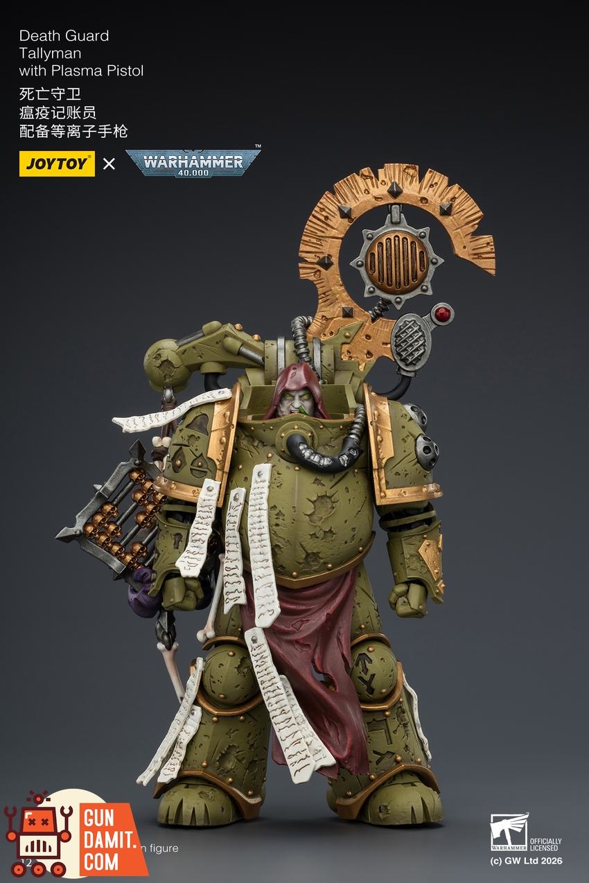 JoyToy JT04261 1/18 Warhammer 40K Death Guard Tallyman with Plasma Pistol - View 1 JoyToy JT04261 1/18 Warhammer 40K Death Guard Tallyman with Plasma Pistol - View 1