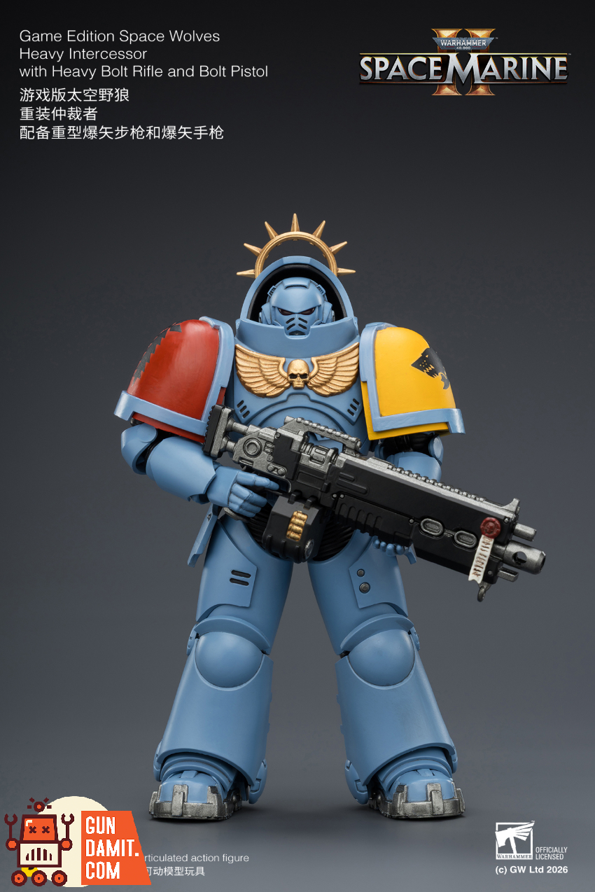 JoyToy JT03646 1/18 Warhammer 40K Game Edition Space Wolves Heavy Intercessor with Heavy Bolt Rifle and Bolt Pistol - View 2 JoyToy JT03646 1/18 Warhammer 40K Game Edition Space Wolves Heavy Intercessor with Heavy Bolt Rifle and Bolt Pistol - View 2