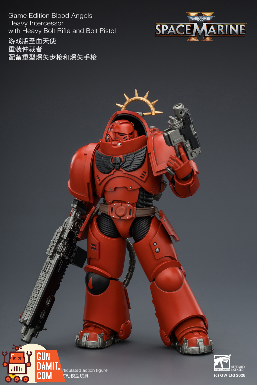 JoyToy JT03660 1/18 Warhammer 40K Game Edition Blood Angels Heavy Intercessor with Heavy Bolt Rifle and Bolt Pistol - View 7 JoyToy JT03660 1/18 Warhammer 40K Game Edition Blood Angels Heavy Intercessor with Heavy Bolt Rifle and Bolt Pistol - View 7