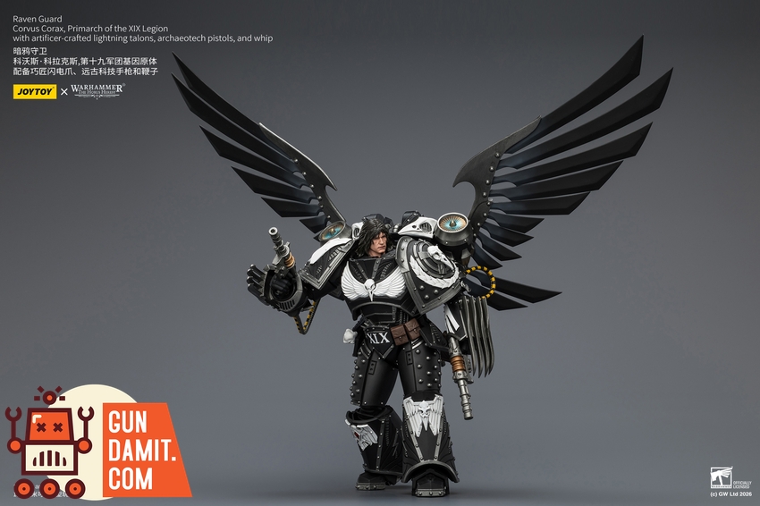 JoyToy JT04179 1/18 Warhammer The Horus Heresy Raven Guard Corvus Corax Primarch of the XIX Legion - View 8 JoyToy JT04179 1/18 Warhammer The Horus Heresy Raven Guard Corvus Corax Primarch of the XIX Legion - View 8