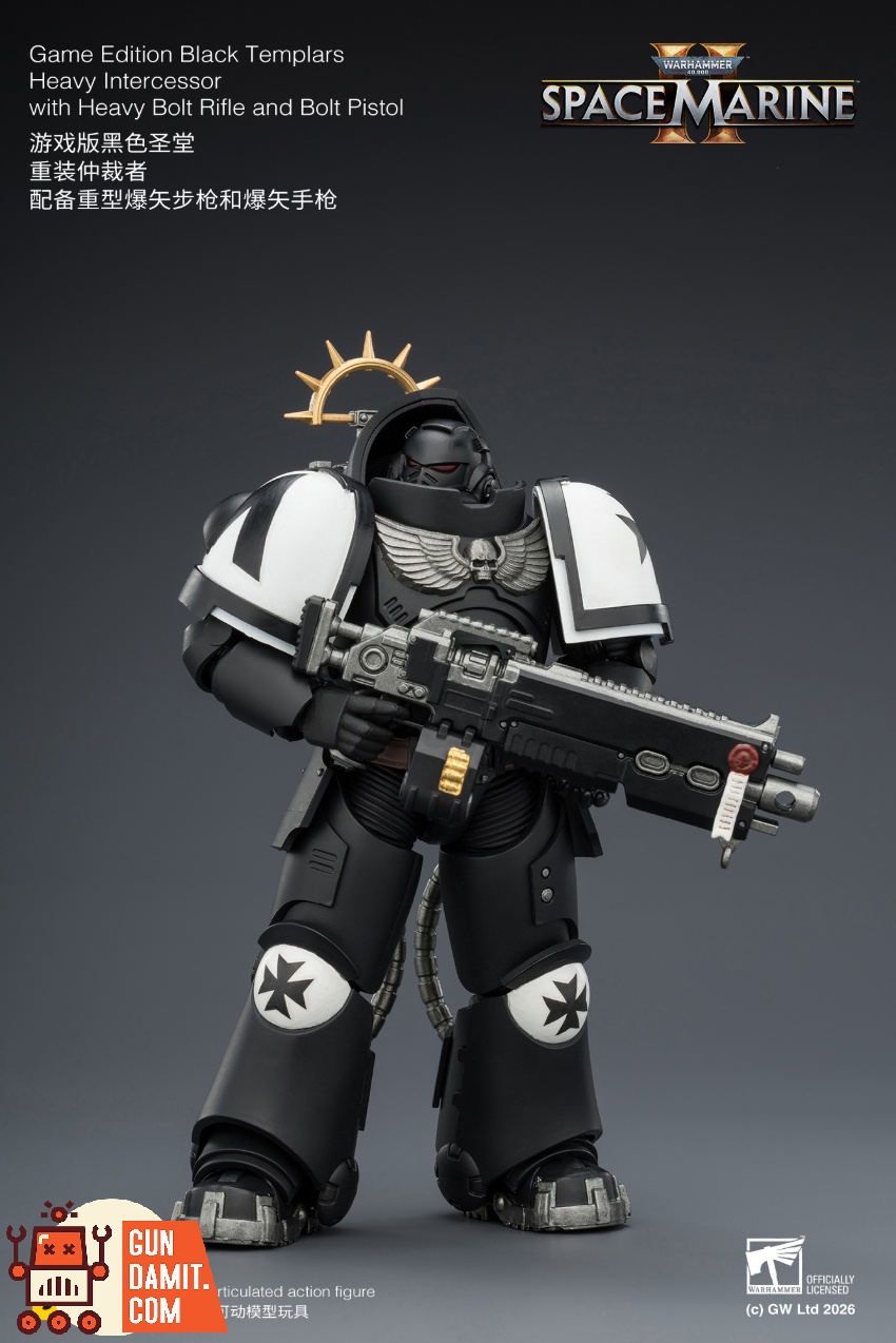 JoyToy JT03721 1/18 Warhammer 40K Game Edition Black Templars Heavy Intercessor with Heavy Bolt Rifle and Bolt Pistol - View 3 JoyToy JT03721 1/18 Warhammer 40K Game Edition Black Templars Heavy Intercessor with Heavy Bolt Rifle and Bolt Pistol - View 3