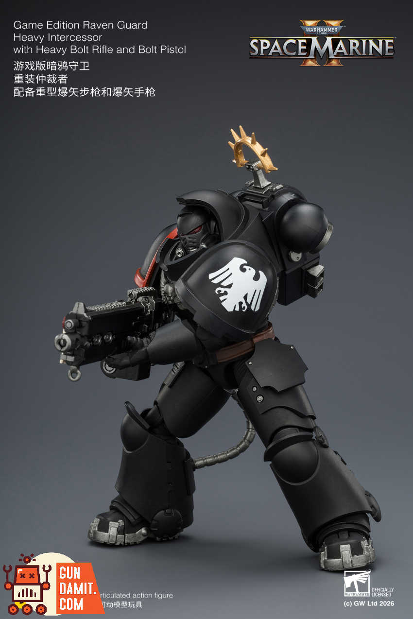 JoyToy JT03707 1/18 Warhammer 40K Game Edition Raven Guard Heavy Intercessor with Heavy Bolt Rifle and Bolt Pistol - View 6 JoyToy JT03707 1/18 Warhammer 40K Game Edition Raven Guard Heavy Intercessor with Heavy Bolt Rifle and Bolt Pistol - View 6