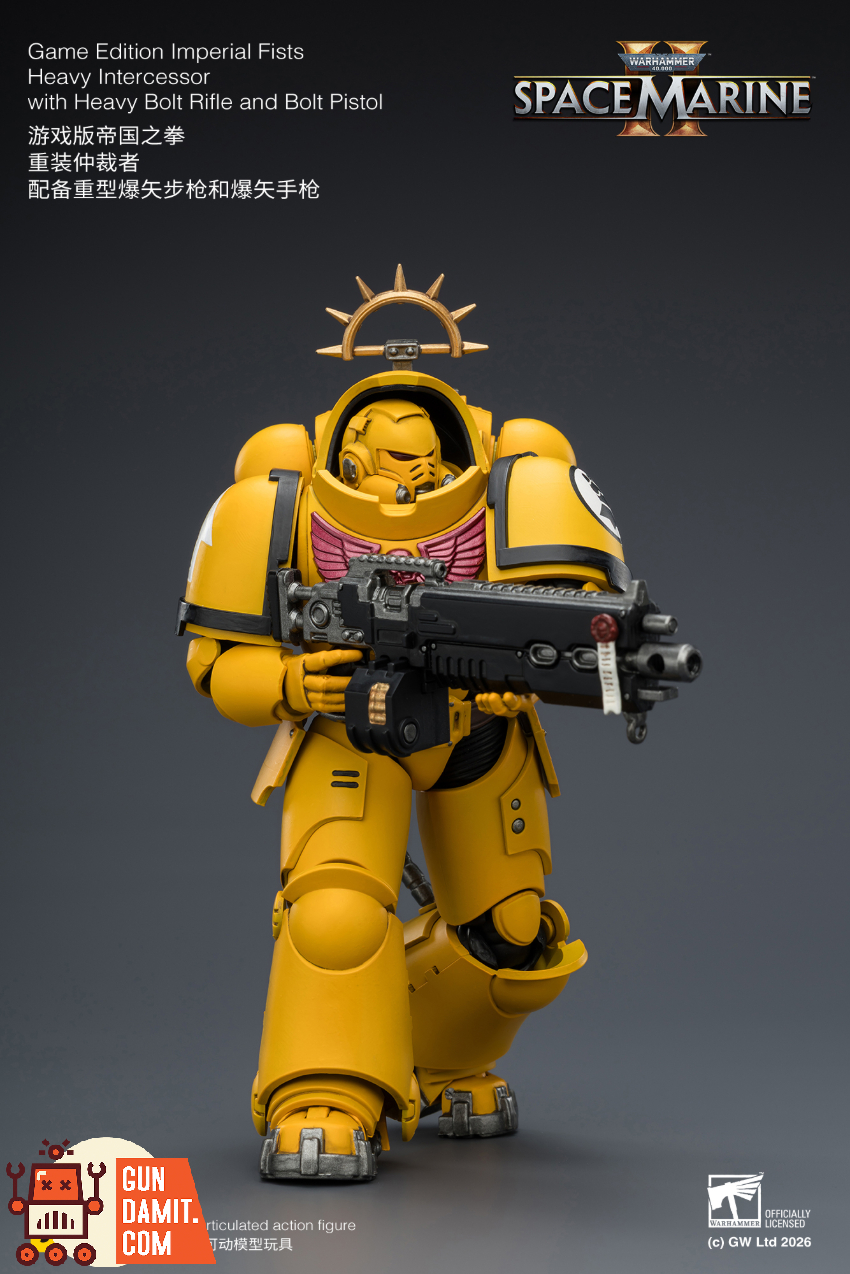 JoyToy JT03653 1/18 Warhammer 40K Game Edition Imperial Fists Heavy Intercessor with Heavy Bolt Rifle and Bolt Pistol - View 6 JoyToy JT03653 1/18 Warhammer 40K Game Edition Imperial Fists Heavy Intercessor with Heavy Bolt Rifle and Bolt Pistol - View 6