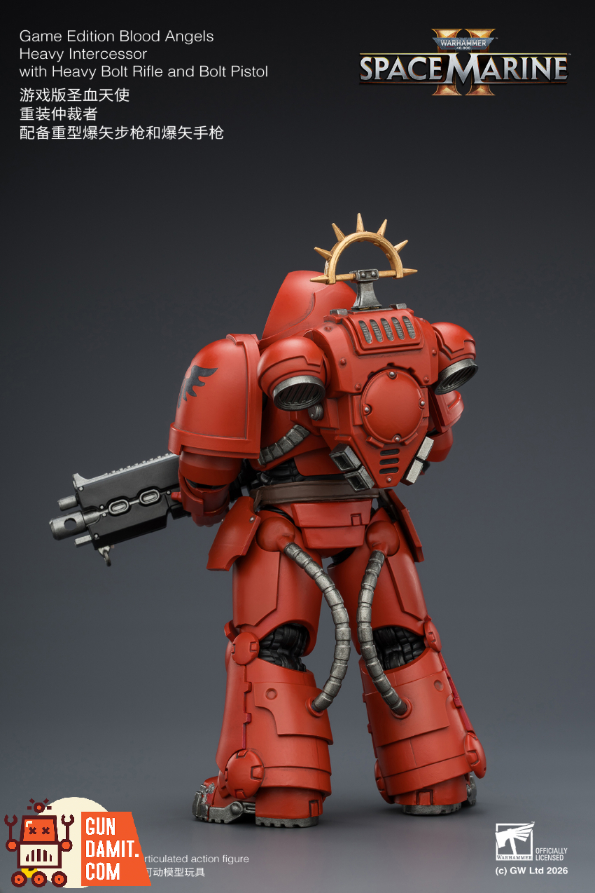 JoyToy JT03660 1/18 Warhammer 40K Game Edition Blood Angels Heavy Intercessor with Heavy Bolt Rifle and Bolt Pistol - View 4 JoyToy JT03660 1/18 Warhammer 40K Game Edition Blood Angels Heavy Intercessor with Heavy Bolt Rifle and Bolt Pistol - View 4