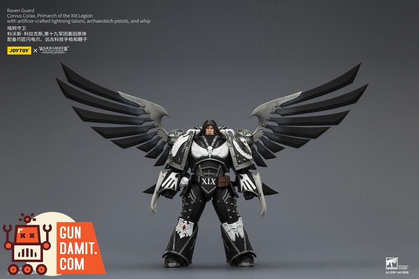 JoyToy JT04179 1/18 Warhammer The Horus Heresy Raven Guard Corvus Corax Primarch of the XIX Legion - View 1 JoyToy JT04179 1/18 Warhammer The Horus Heresy Raven Guard Corvus Corax Primarch of the XIX Legion - View 1