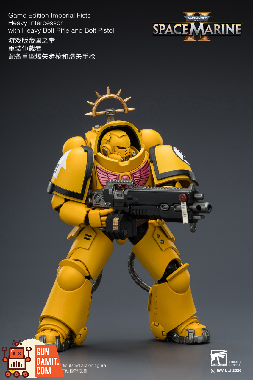 JoyToy JT03653 1/18 Warhammer 40K Game Edition Imperial Fists Heavy Intercessor with Heavy Bolt Rifle and Bolt Pistol - View 8 JoyToy JT03653 1/18 Warhammer 40K Game Edition Imperial Fists Heavy Intercessor with Heavy Bolt Rifle and Bolt Pistol - View 8