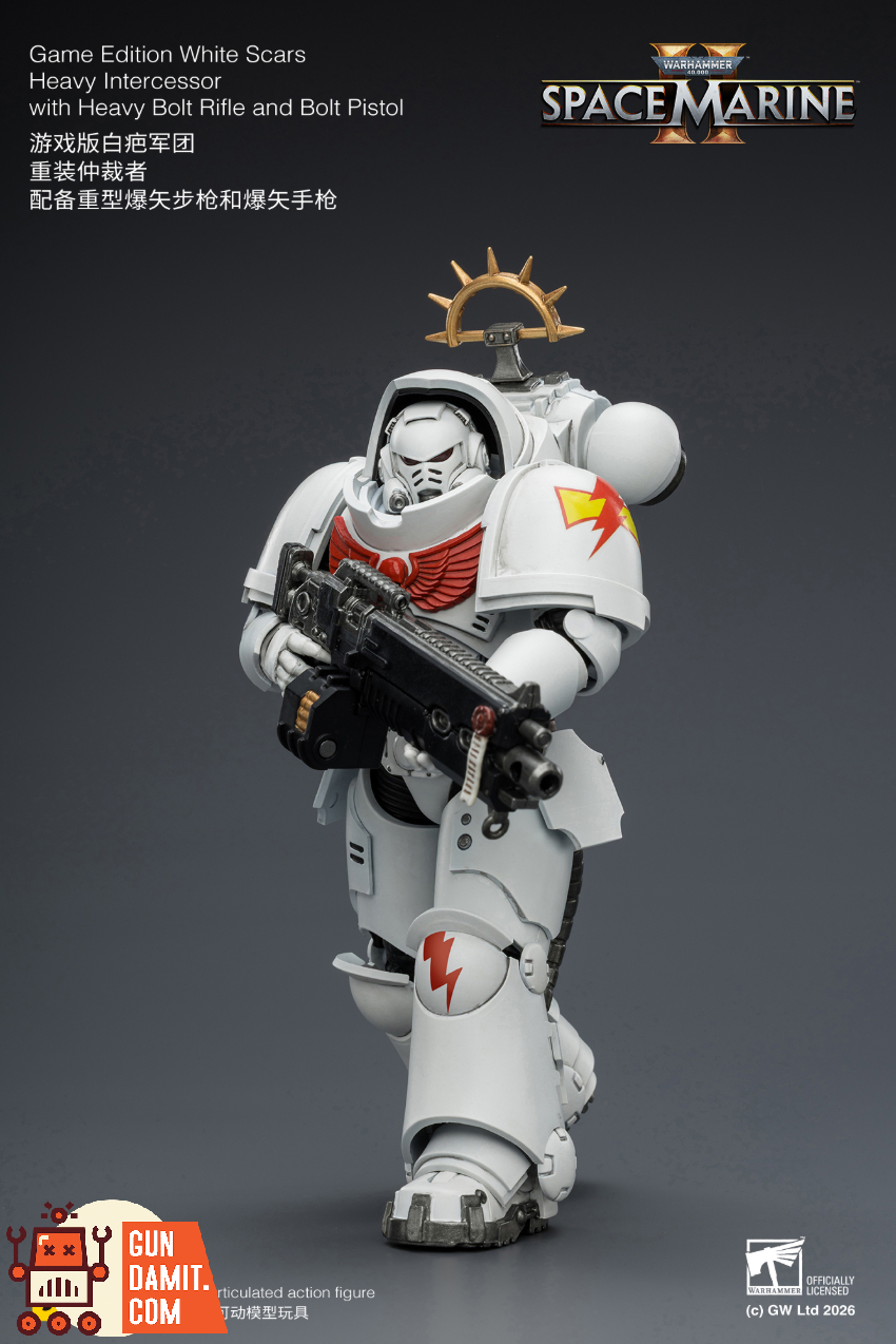 JoyToy JT03691 1/18 Warhammer 40K Game Edition White Scars Heavy Intercessor with Heavy Bolt Rifle and Bolt Pistol - View 6 JoyToy JT03691 1/18 Warhammer 40K Game Edition White Scars Heavy Intercessor with Heavy Bolt Rifle and Bolt Pistol - View 6