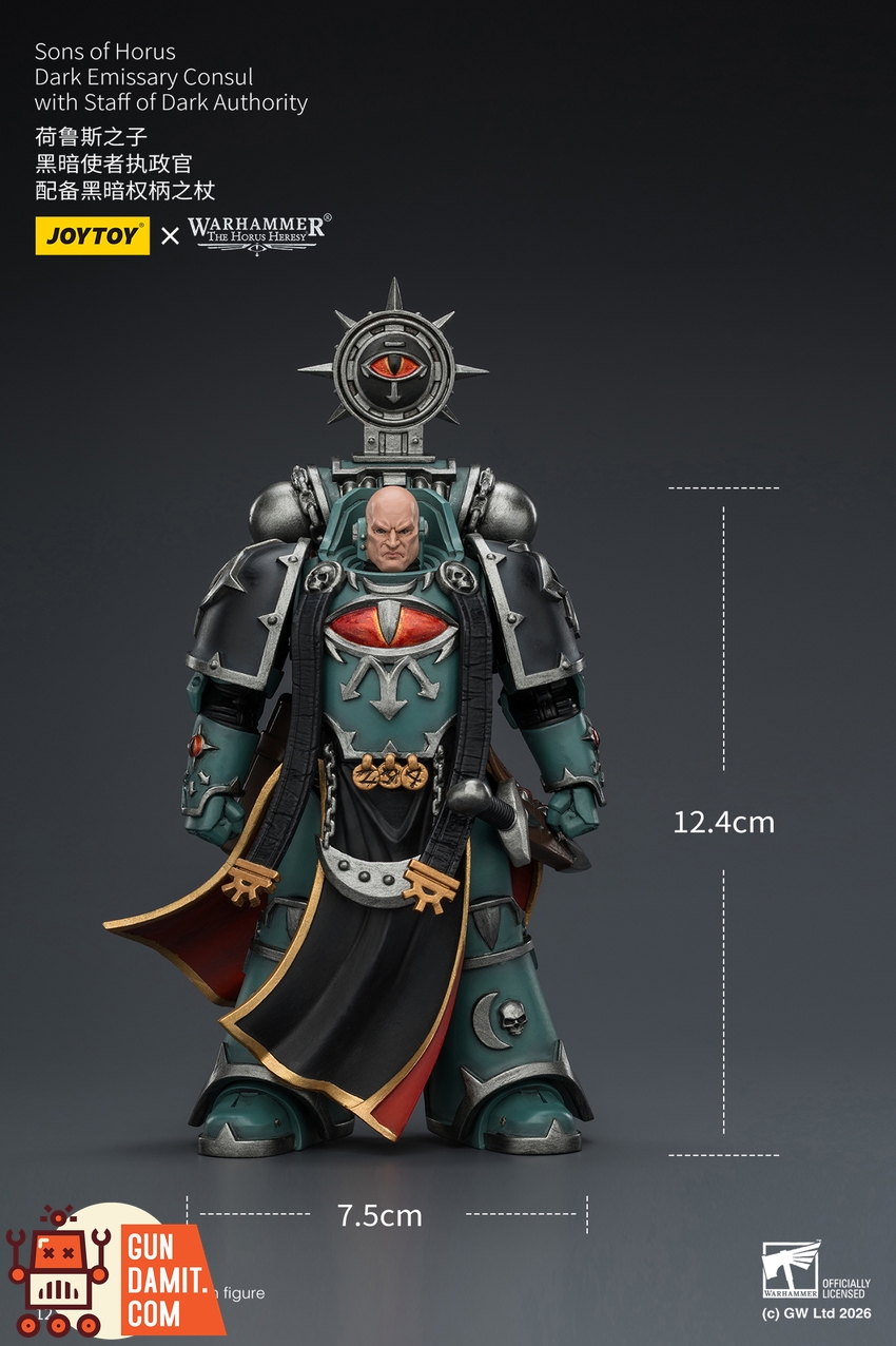JoyToy JT03929 1/18 Warhammer The Horus Heresy Sons of Horus Dark Emissary Consul with Staff of Dark Authority - View 9 JoyToy JT03929 1/18 Warhammer The Horus Heresy Sons of Horus Dark Emissary Consul with Staff of Dark Authority - View 9