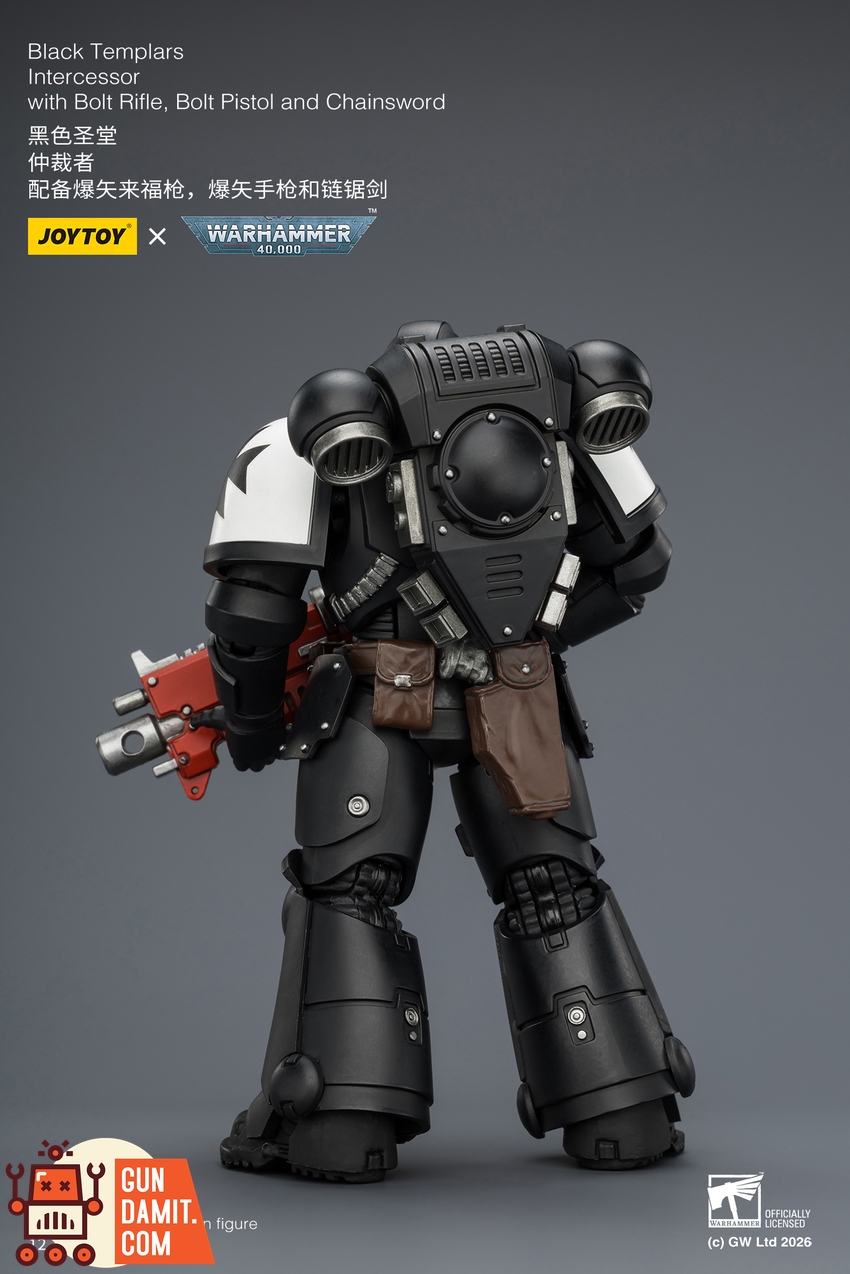 JoyToy JT03905 1/18 Warhammer 40K Black Templars Intercessor with Bolt Rifle, Bolt Pistol and Chainsword - View 4 JoyToy JT03905 1/18 Warhammer 40K Black Templars Intercessor with Bolt Rifle, Bolt Pistol and Chainsword - View 4