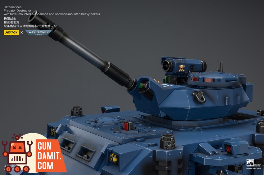 JoyToy JT04278 1/18 Warhammer 40K Ultramarines Predator Destructor with turret-mounted autocannon and sponson-mounted heavy bolters - View 26 JoyToy JT04278 1/18 Warhammer 40K Ultramarines Predator Destructor with turret-mounted autocannon and sponson-mounted heavy bolters - View 26