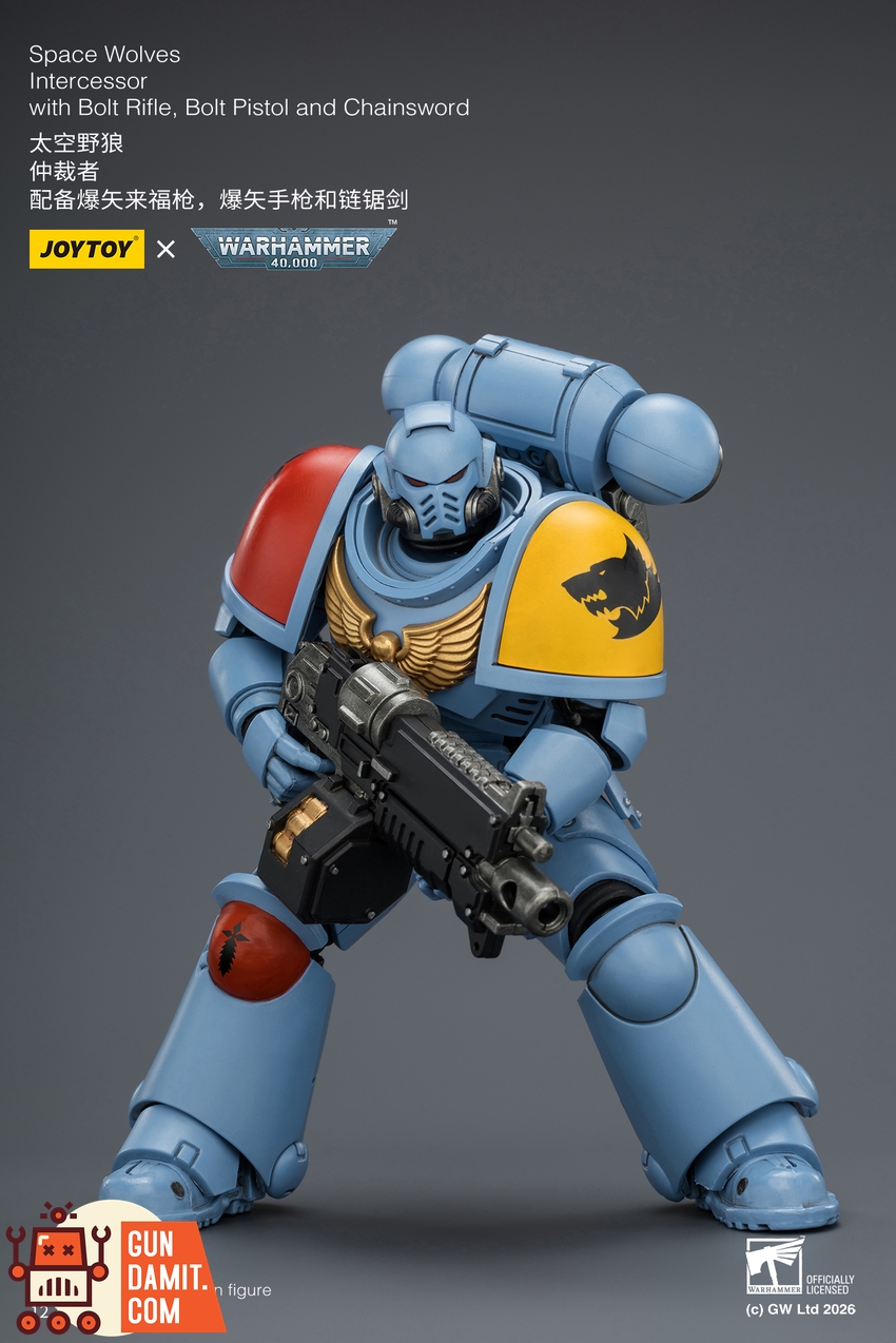 JoyToy JT03851 1/18 Warhammer 40K Space Wolves Intercessor with Bolt Rifle, Bolt Pistol and Chainsword - View 6 JoyToy JT03851 1/18 Warhammer 40K Space Wolves Intercessor with Bolt Rifle, Bolt Pistol and Chainsword - View 6