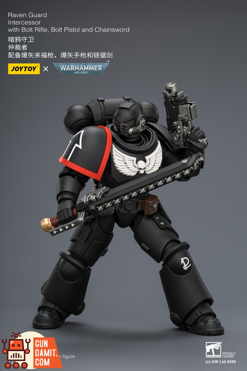 JoyToy JT03899 1/18 Warhammer 40K Raven Guard Intercessor with Bolt Rifle, Bolt Pistol and Chainsword - View 7 JoyToy JT03899 1/18 Warhammer 40K Raven Guard Intercessor with Bolt Rifle, Bolt Pistol and Chainsword - View 7