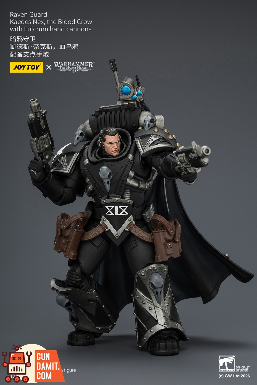 JoyToy JT04346 1/18 Warhammer The Horus Heresy Raven Guard Kaedes Nex, the Blood Crow with Fulcrum hand cannons - View 5 JoyToy JT04346 1/18 Warhammer The Horus Heresy Raven Guard Kaedes Nex, the Blood Crow with Fulcrum hand cannons - View 5