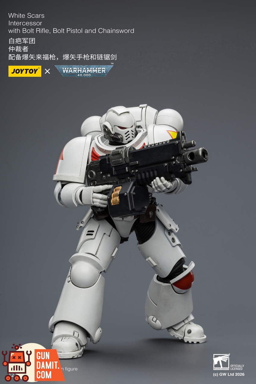 JoyToy JT03882 1/18 Warhammer 40K White Scars Intercessor with Bolt Rifle, Bolt Pistol and Chainsword - View 5 JoyToy JT03882 1/18 Warhammer 40K White Scars Intercessor with Bolt Rifle, Bolt Pistol and Chainsword - View 5