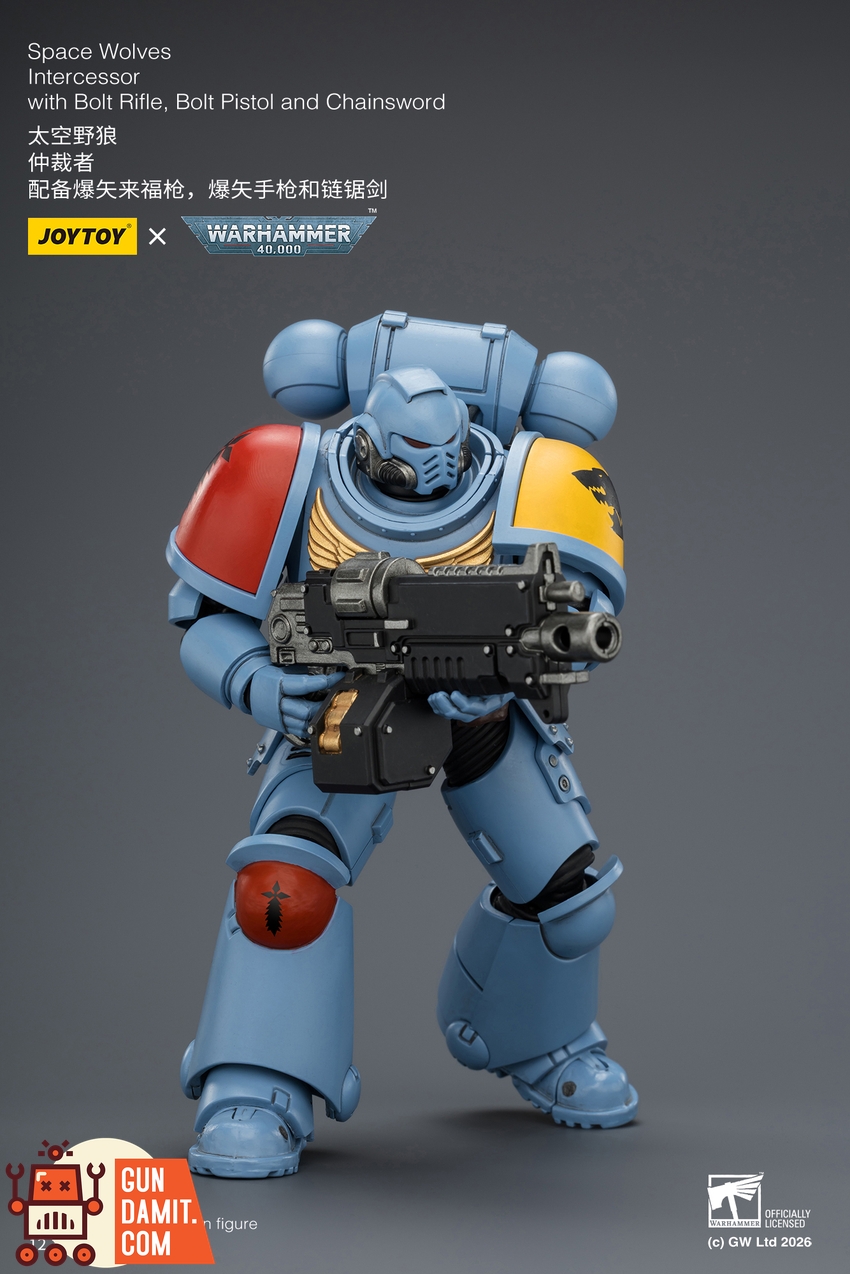 JoyToy JT03851 1/18 Warhammer 40K Space Wolves Intercessor with Bolt Rifle, Bolt Pistol and Chainsword - View 5 JoyToy JT03851 1/18 Warhammer 40K Space Wolves Intercessor with Bolt Rifle, Bolt Pistol and Chainsword - View 5