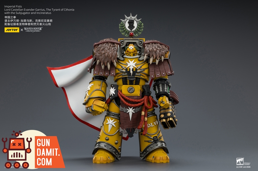 JoyToy JT04209 1/18 Warhammer The Horus Heresy Imperial Fists Lord Castellan Evander Garrius The Tyrant of Cthonia - View 1 JoyToy JT04209 1/18 Warhammer The Horus Heresy Imperial Fists Lord Castellan Evander Garrius The Tyrant of Cthonia - View 1